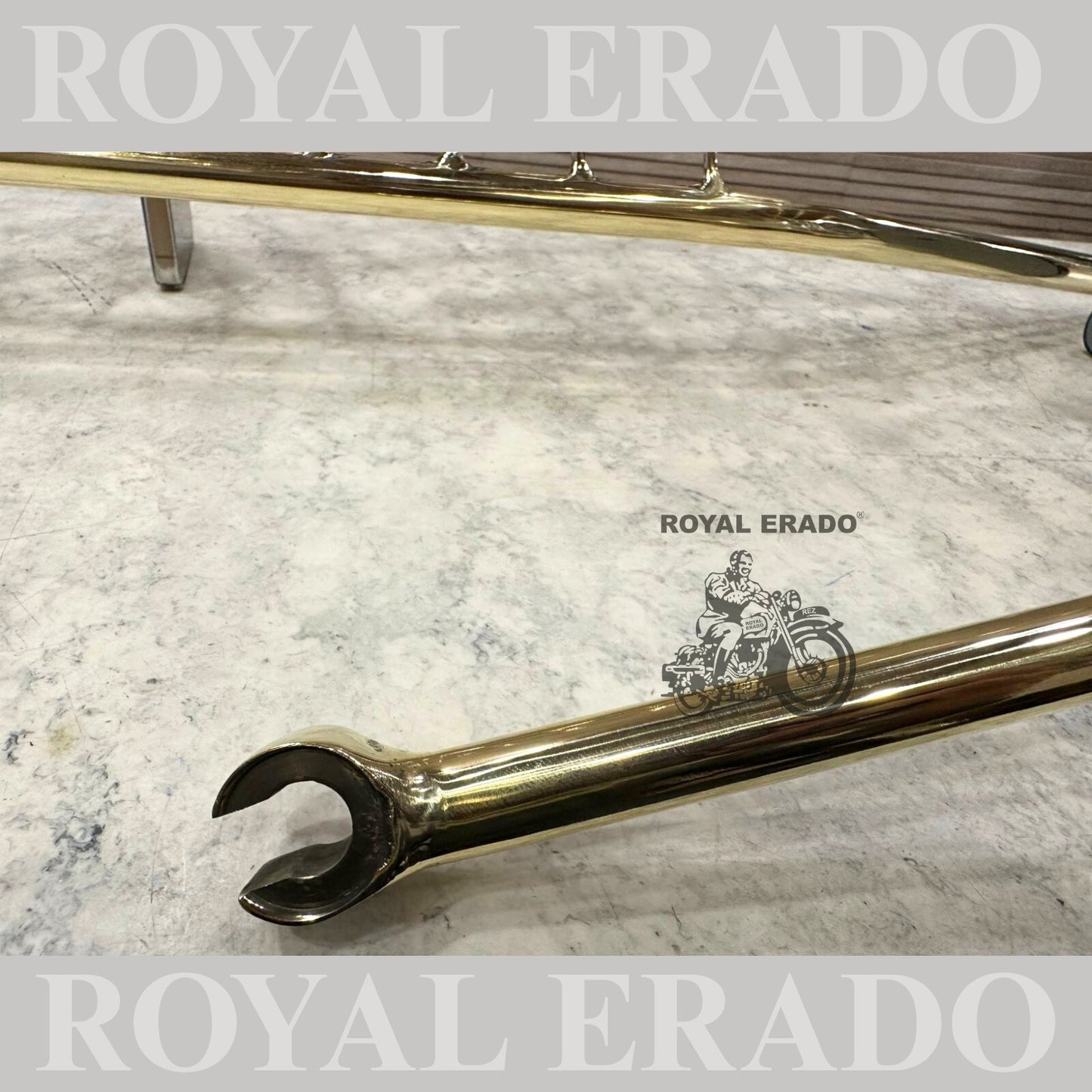 Royal Enfield Standard 350 cc front mudguard stays and rear mudguard stays with saree guard in pure brass