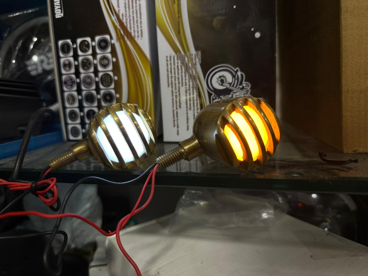 Royal Enfield Classic extra Standard old model vintage 1962 g2 model brass indicator 4 peace's with white on parking and yellow on indicator