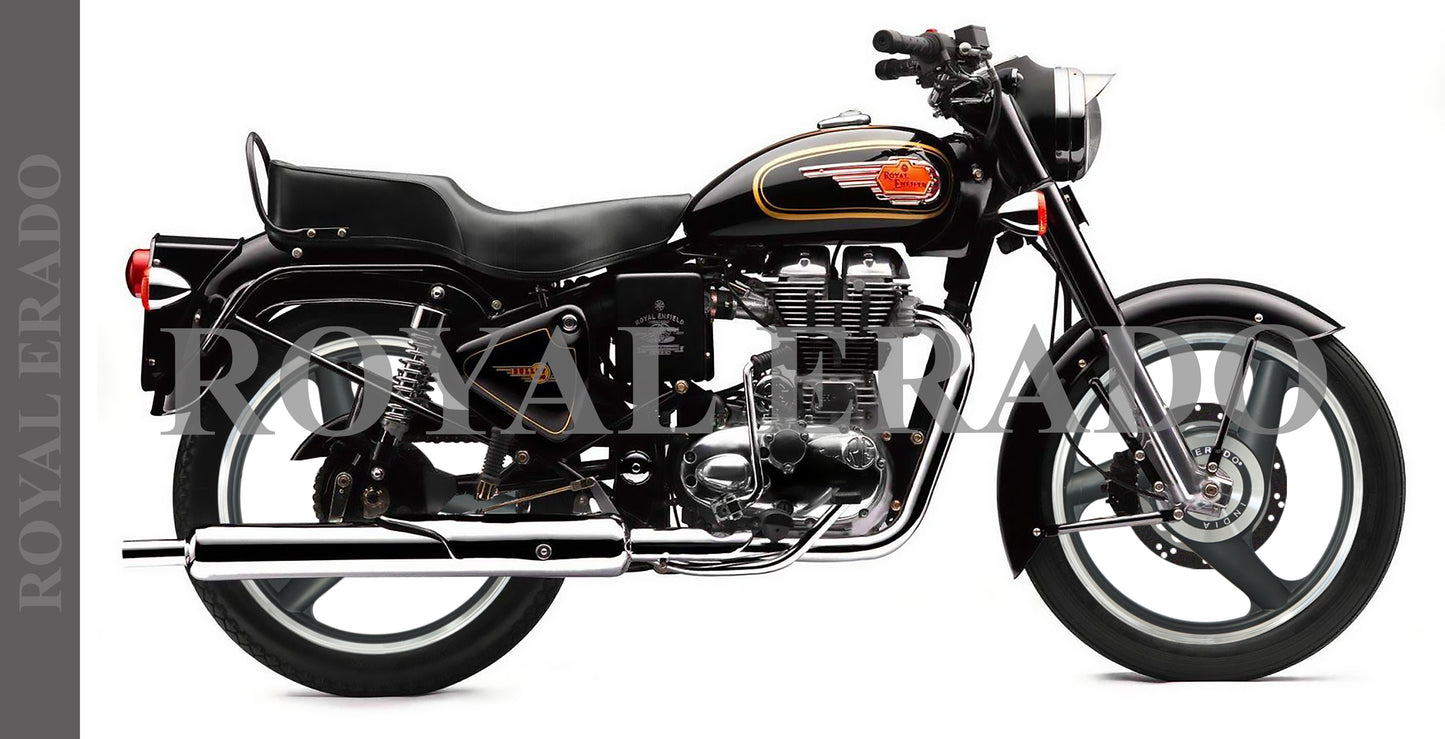 BOING BLACK Alloy Wheel set For Royal-Enfield standard big drum