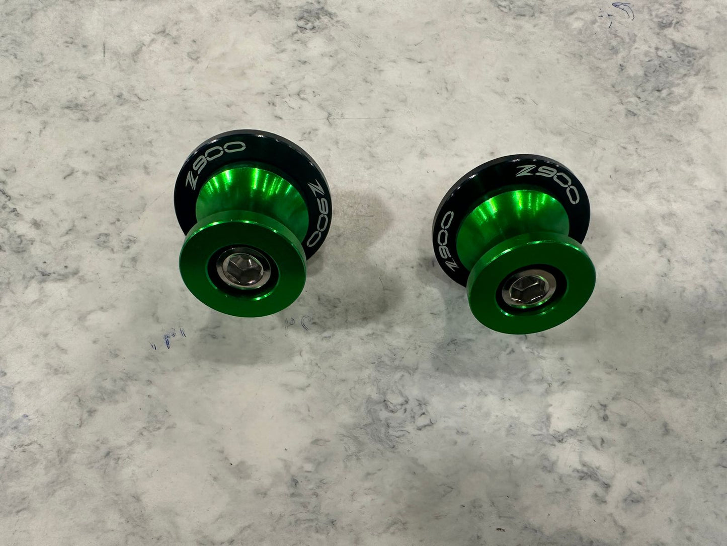 CNC Frame Stands Screws Swingarm Spools Sliders for Kawasaki Z900 (Green)