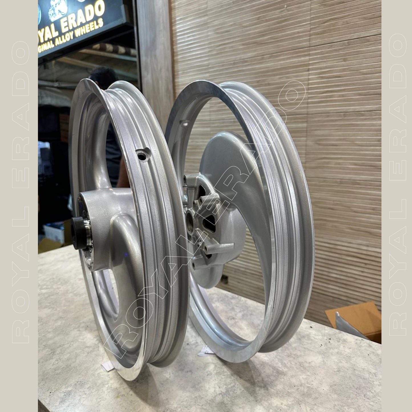 PAJERO 2 Spokes Broad S designed Alloy Wheel for STANDARD ABS Royal-Enfield Bullet X 350CC, Electra, Thunderbird 2010 model